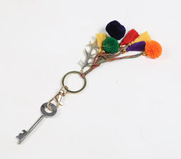 Multi Tasseled Pom-pom Keychain