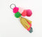 Multicolor Fringes & pom-pom Keyring