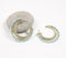 Metallic Yarn-Wrapped Iron & Glass Beads C-Hoop Earrings
