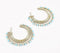 Metallic Yarn-Wrapped Iron & Glass Beads C-Hoop Earrings