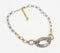 Monochrome-Toned Iron Twisted-Chain Necklace with Extension Chain