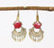 Natural Stone & Metallic Dangle Earrings