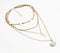 Natural Stone & Recycled Bone Layered Metallic necklace