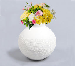 Moulded Ivory Dome Ecomix Vase