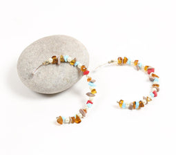 Natural Stones & Pearls C-Hoop Earrings