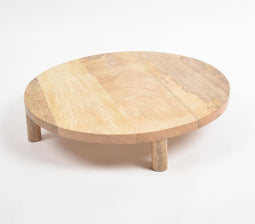 Natural Mango Wood Round Cake Stand