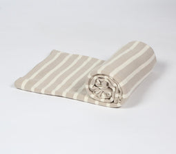 Neutral Beige Knitted Throw