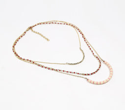 Neutral Beaded 3-Layered necklace