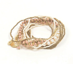 Neutral Beaded Boho Cluster Bracelet