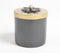 Noir Metallic Jar with Floral Motif Lid