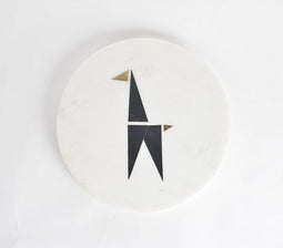 Noir Bird Inlay Marble Cheese board