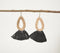 Noir Fringed Bamboo & Raffia Earrings