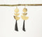 Noir Tasseled Brass Dangle Earrings