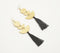 Noir Tasseled Brass Dangle Earrings