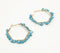 Ocean Blue Shells Hexagonal-Loop Earrings