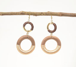 Neutral 'Circle on Circle' Dangle Earrings
