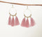 Nylon-Wrapped Iron Monochrome Shoulder-Duster Earrings