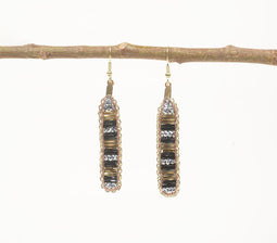 Noir Party Beaded Dangle Earrings