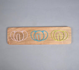 Pastel Coiled Elephants Wooden Wall Hook
