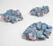 Pastel Floral Block Printed Scrunchie hair ties set of 3