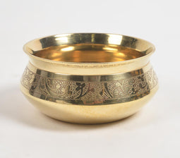 Ornate Embossed Brass Rice Serving Pot (350 ml)
