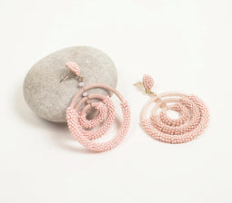 Pastel Beaded Coils Dangle Earrings