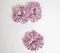 Pastel Rose-lilac Block printed Scrunchie hair ties set of 3