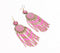 Pink Beaded Shoulder-Duster Earrings
