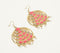 Pink Glass & Gold-Toned Dangle Earrings