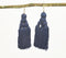 Navy Blue Tasseled Dangle Earrings