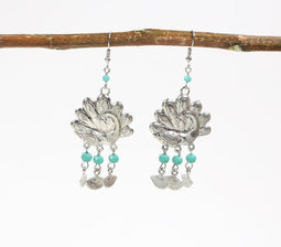 Peacock Design Metllic Earrings