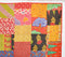 Patchwork & Kantha Embroidered Cotton Throw with Vermillion Border