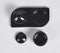 Pottery Ceramic Black Tray & 2 Jars with Lids