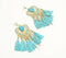 Raffia & Clay Turquoise Chandelier Drop Earrings