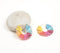 Rainbow Beaded Hoop Earrings