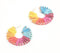 Rainbow Beaded Hoop Earrings