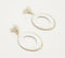 Raffia Wrapped Gold-Toned Iron White Drop Earrings