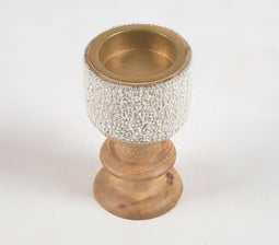 Raw Mango Wood Beaded Incense Cone Holder