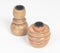 Raw Turned Wood Candle Holders (Set of 2)