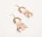 Raffia-Wrapped Gold-Toned Cluster Dangle Earrings