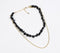 Recycled Brass & Black Gemstone-Chips Layered Necklace