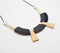 Resin & Wood Geometric Thread Necklace Q
