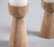 Recycled Saal Wood Ivory Hurricane Candle Stands (set of 2)