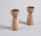 Recycled Saal Wood Ivory Hurricane Candle Stands (set of 2)
