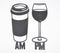 Quirky Morning Coffee & Evening Wine Wall Fixures Set