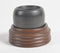 Ribbed Wooden & Black Terracotta Desk Planter