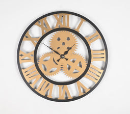 Roman Metal Skeleton Analog Round Wall Clock