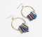 Recycled Brass & Natural Stone Chips Dangle Earrings
