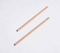 Rose-Gold Set of 2 Copper Straws With Cleaner