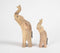 Raw Hand Carved Wooden Elephant Figurines (Set of 2)